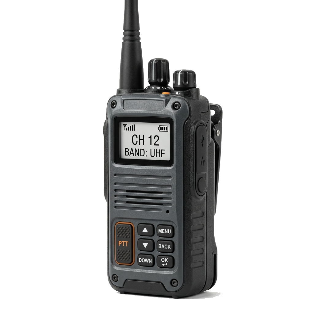Licence-free unlicensed walkie talkie handset
