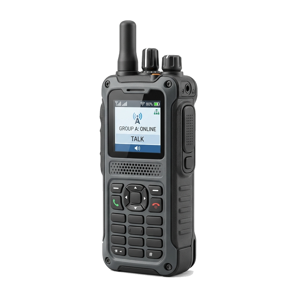 PoC PTT radio running over a GSM SIM network